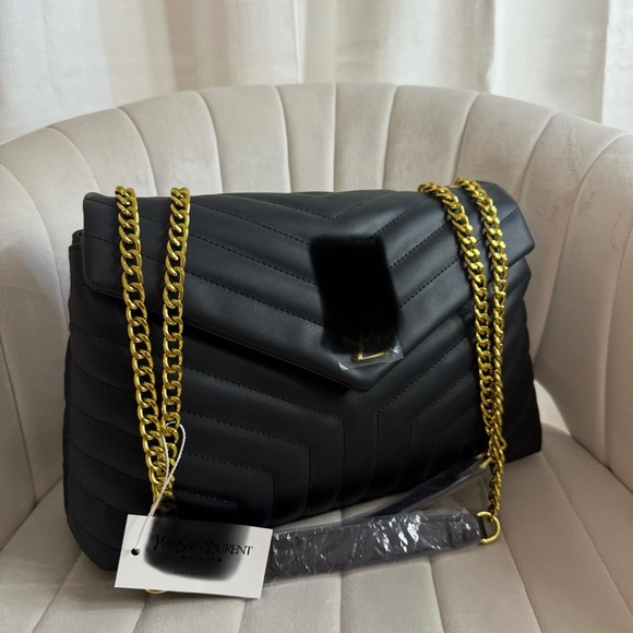 Yves Saint Laurent Black Bag with Gold Chain - Picture 1 of 3